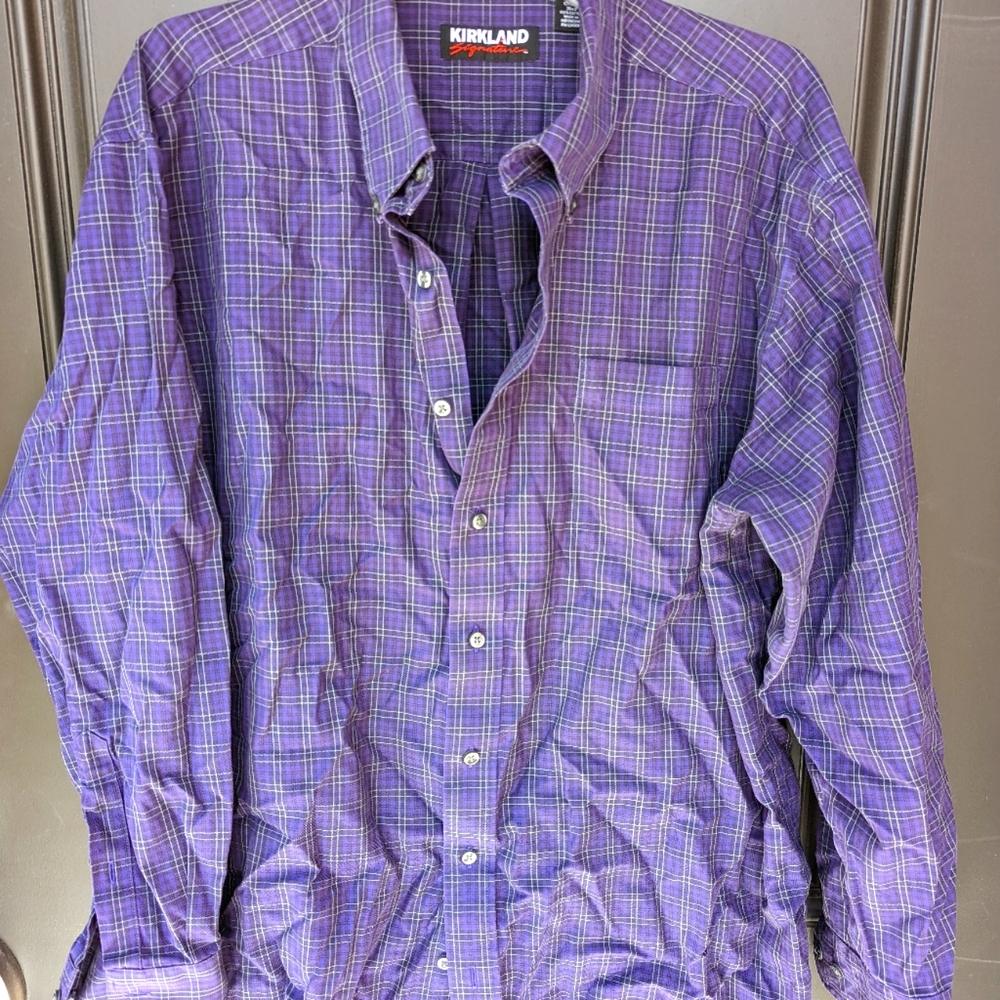 Kirkland Purple Plaid Shirt